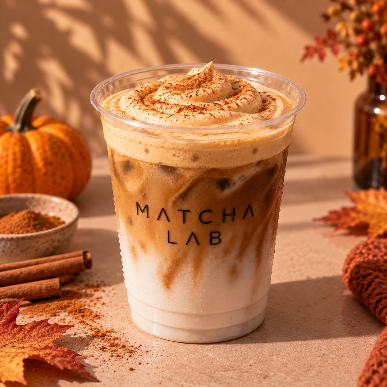 Iced Latte + Pumpkin Foam